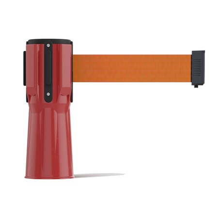 Montour Line Retractable Belt Barrier Cone Mount Red Case 7.5ft Orange Belt CM115-RD-OR-75